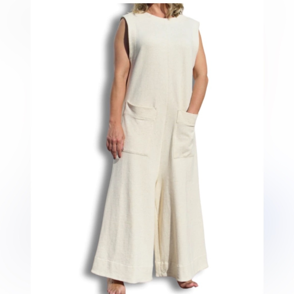 OSKLEN WIDE LEG JUMPSUIT WITH POCKETS. Size P Small